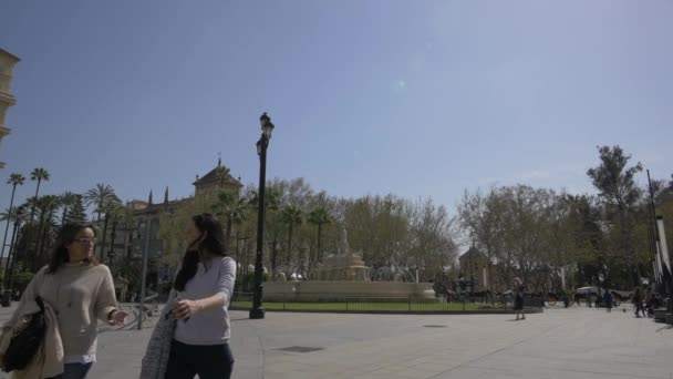 Una Fuente Agua Una Plaza Ciudad — Vídeos de Stock