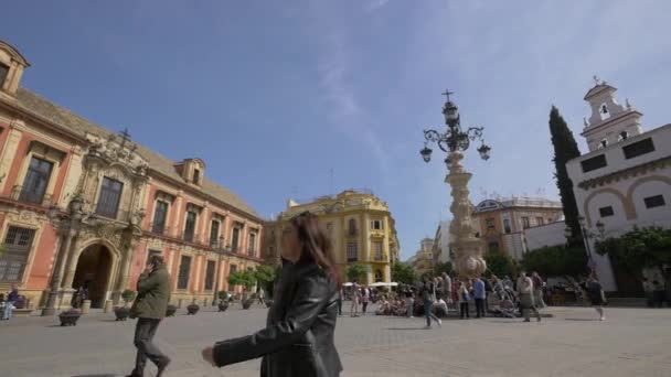 Het Plein Virgen Los Reyes Sevilla — Stockvideo