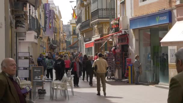 Gente Una Calle Peatonal Ocupada — Vídeos de Stock