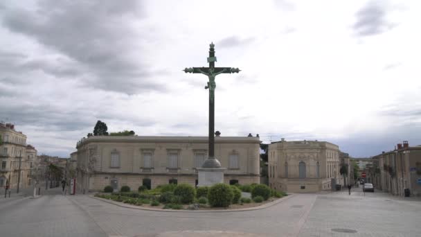 Statue Des Gekreuzigten Jesus Christus — Stockvideo