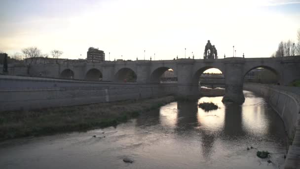 Toledo Köprüsü Madrid Spanya — Stok video