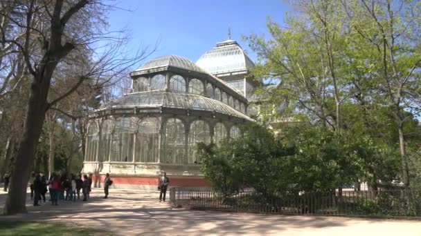 Kryształowy Pałac Parku Retiro — Wideo stockowe