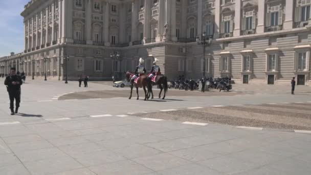 Horse Guards Royal Palace Madrid — Stock Video