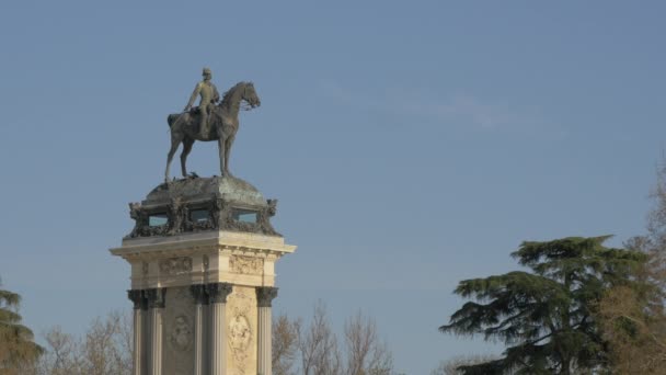 Estátua Equestre Pedestal Alto — Vídeo de Stock