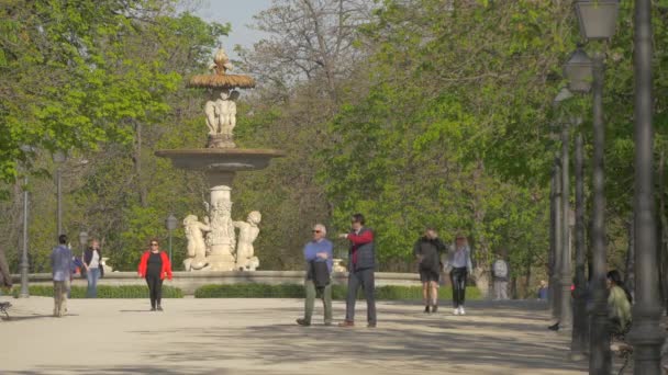 Toeristen Wandelen Een Park — Stockvideo