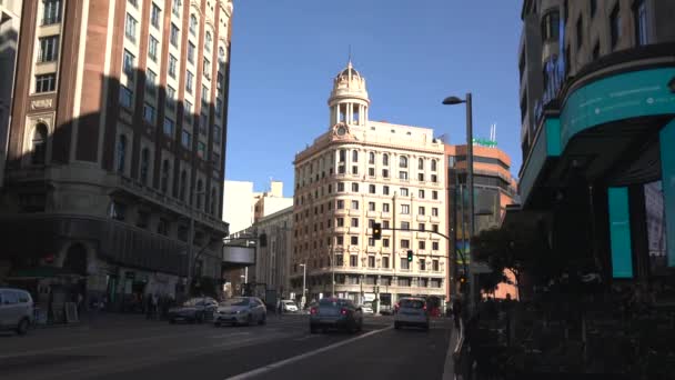 Street Kohteessa Madrid Espanja — kuvapankkivideo