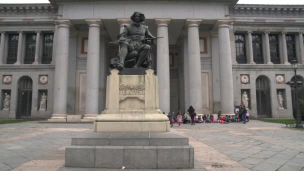 Statua Diego Velazquez Madrid Spagna — Video Stock