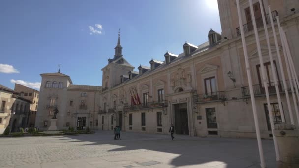 Pan Izquierda Patio Piedra Madrid — Vídeo de stock