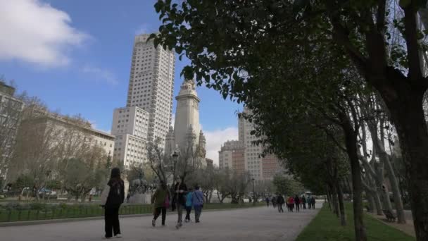 Plaza Espana Στη Μαδρίτη — Αρχείο Βίντεο