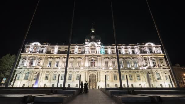 Período Noturno Prefeitura Marselha — Vídeo de Stock