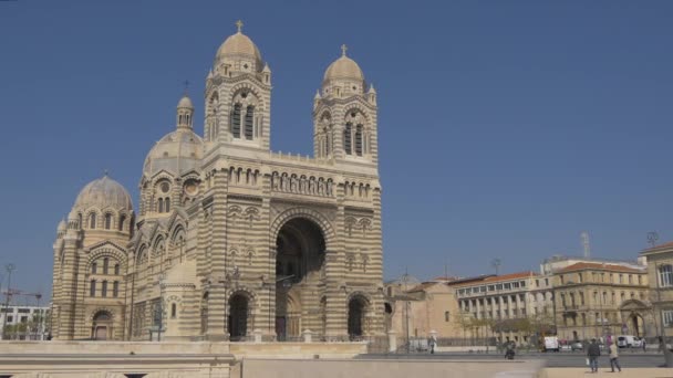 Historisches Gebäude Der Kathedrale Von Marseille — Stockvideo