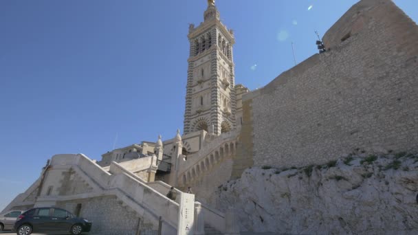 Wieża Notre Dame Garde Marsylia — Wideo stockowe