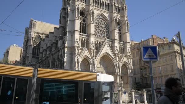マルセイユの改革派教会の傾き — ストック動画
