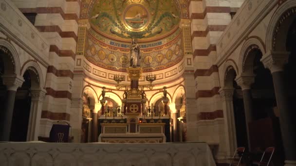 Der Altar Von Notre Dame Garde Marseille — Stockvideo