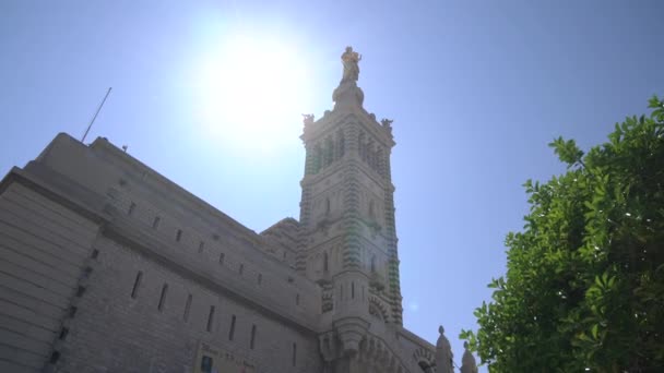Notre Dame Garde Het Zonlicht — Stockvideo