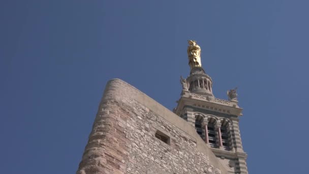 Χρυσό Άγαλμα Της Notre Dame Garde — Αρχείο Βίντεο