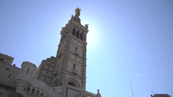 Notre Dame Garde Kulesi Marsilya — Stok video