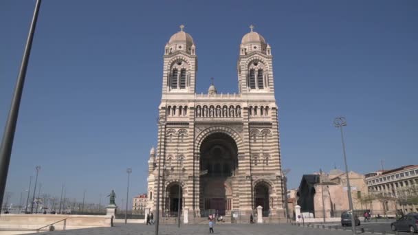 Catedral Marselha Uma Praça — Vídeo de Stock