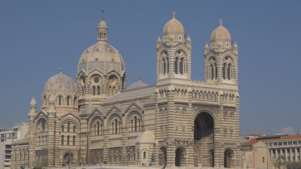 Blick Auf Die Kathedrale Von Marseille — Stockvideo