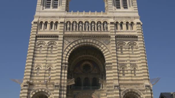 Підсумок Фасаду Марсельського Собору — стокове відео