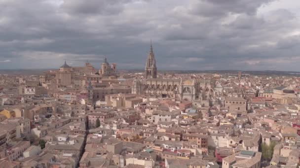 Vista Aérea Toledo Con Catedral — Vídeos de Stock