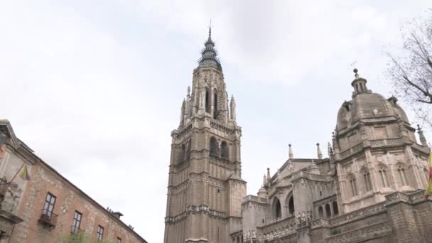 Klocktornet Toledos Katedral — Stockvideo