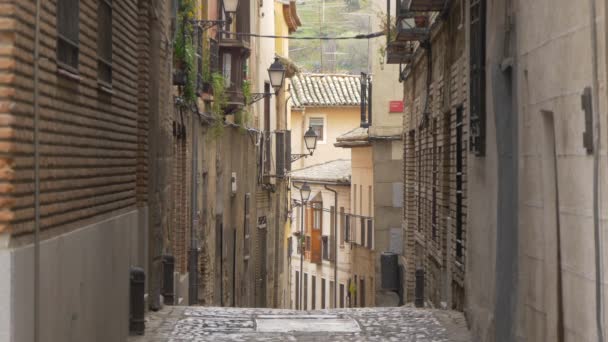 Calle Empedrada Edificios — Vídeo de stock