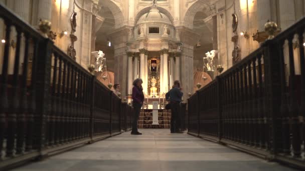 大聖堂内の観光客 — ストック動画