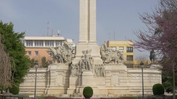 Columna Del Monumento Constitución Cádiz — Vídeos de Stock