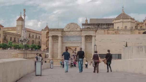 Timelapse Roman Bridge Triumphal Arch — Vídeo de stock