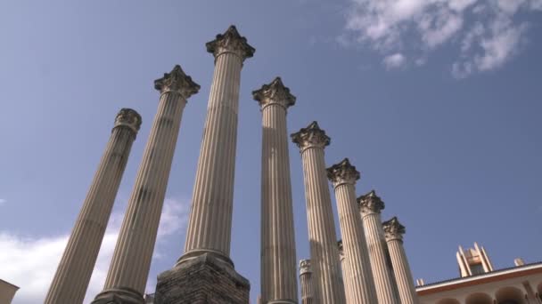 Старинные Римские Столбы Концепция Путешествия — стоковое видео