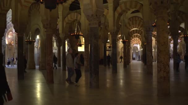 Personnes Visitant Intérieur Mezquita — Video