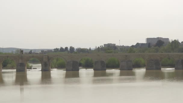 Римский Мост Кордове Испания — стоковое видео