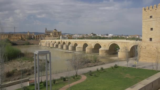 Roman Bridge River — Stockvideo