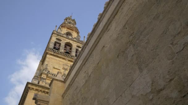 Low Angle View Torre Campanario — Vídeos de Stock