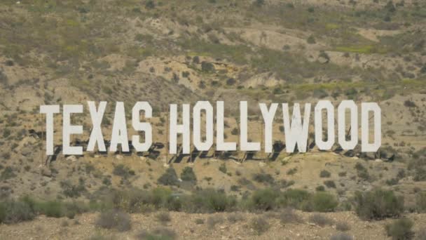 Het Texas Hollywood Bord — Stockvideo