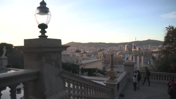 Vue Depuis Palais National Barcelone — Video