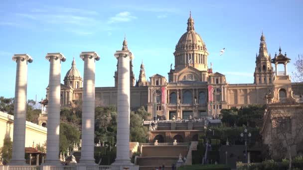 Palacio Nacional Barcelona — Vídeo de stock