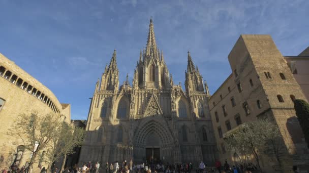 Barcelonai Katedrális Turistái — Stock videók