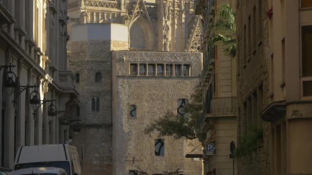 Widok Katedrę Barcelonie — Wideo stockowe