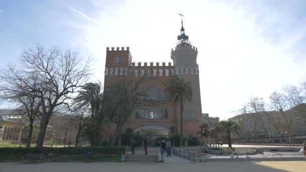 Castell Dels Tres Dragons Барселоне — стоковое видео