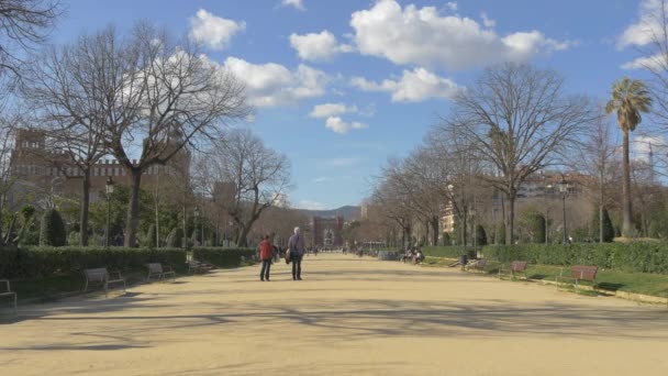 People Promenade Barcelona — Stock Video