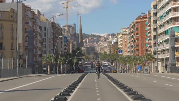 Boulevard Στη Βαρκελώνη Ταξιδιωτική Ιδέα — Αρχείο Βίντεο