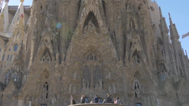 Inclinare Vista Della Sagrada Familia — Video Stock