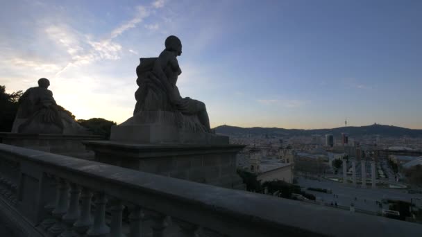 巴塞罗那国家宫的景观 — 图库视频影像
