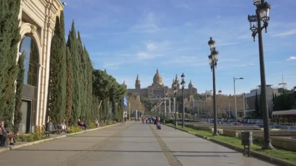 Avenida Reina Maria Cristina — Vídeo de Stock