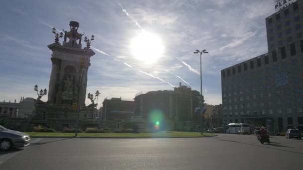 Monument Plaza Espana Barcelona — Stockvideo
