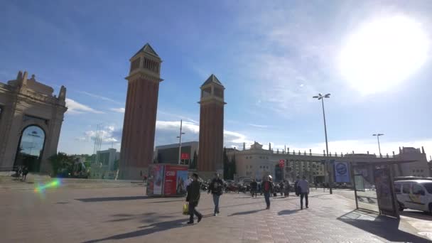 Plaza Espana Барселоні — стокове відео