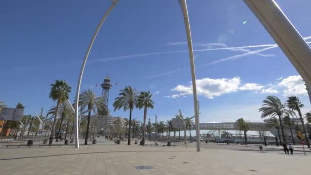 Urban Alley Barcelona Port — Stock Video