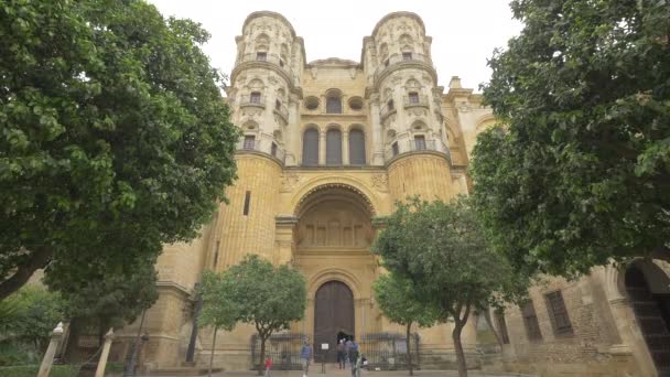 Het Zuidelijke Portaal Van Dom Van Malaga — Stockvideo